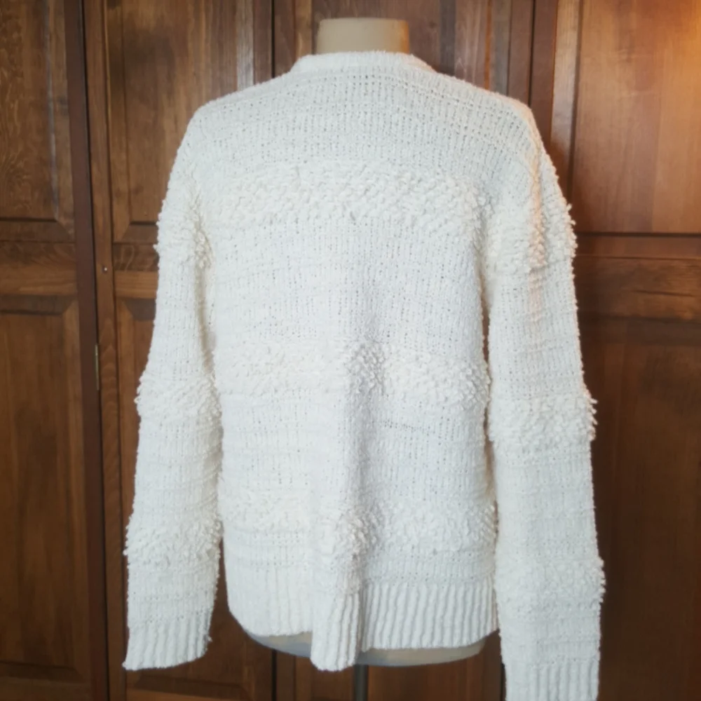 Madewell BRONSON Chunky Neutral Cardigan Sweater Sz L
